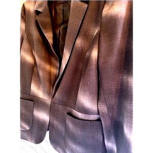 Kate Rosy Notched Collared Black/Gray Patterned Women's Blazer Jacket Size Med